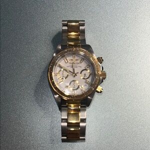 Two toned diamond watch